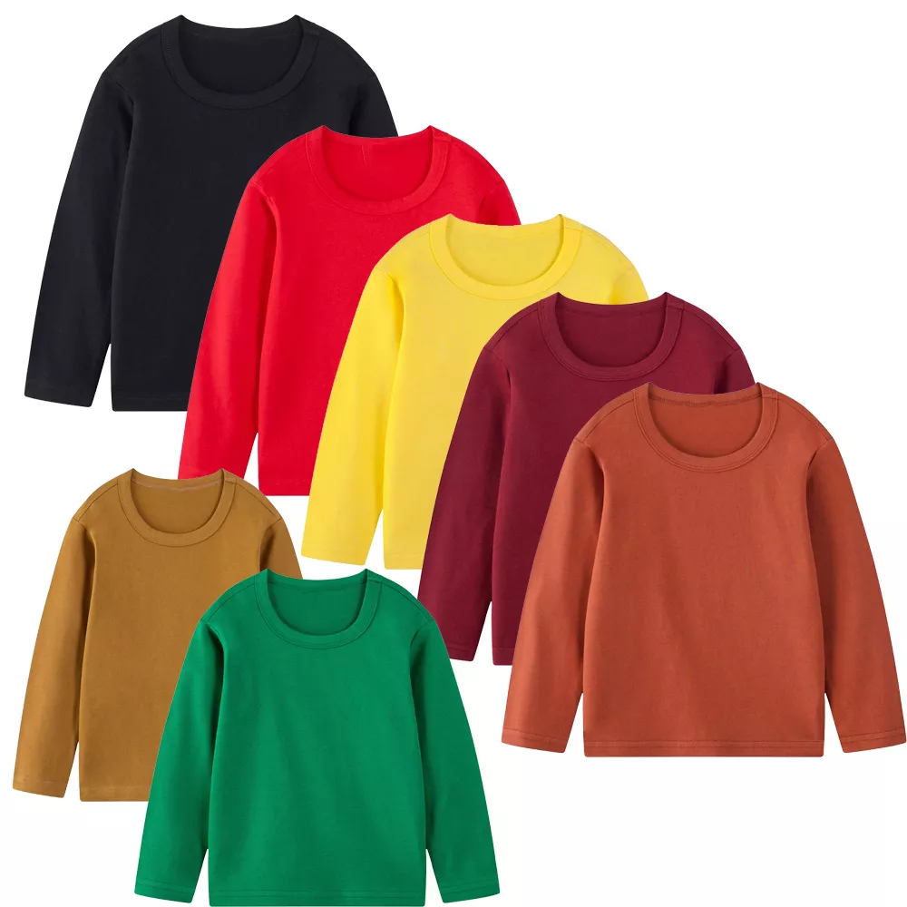 Plain Cotton Children Long Sleeve T-shirt Boys Girls Casual Tshirt Baby Kids Tshirt Manufacturer in Bangladesh